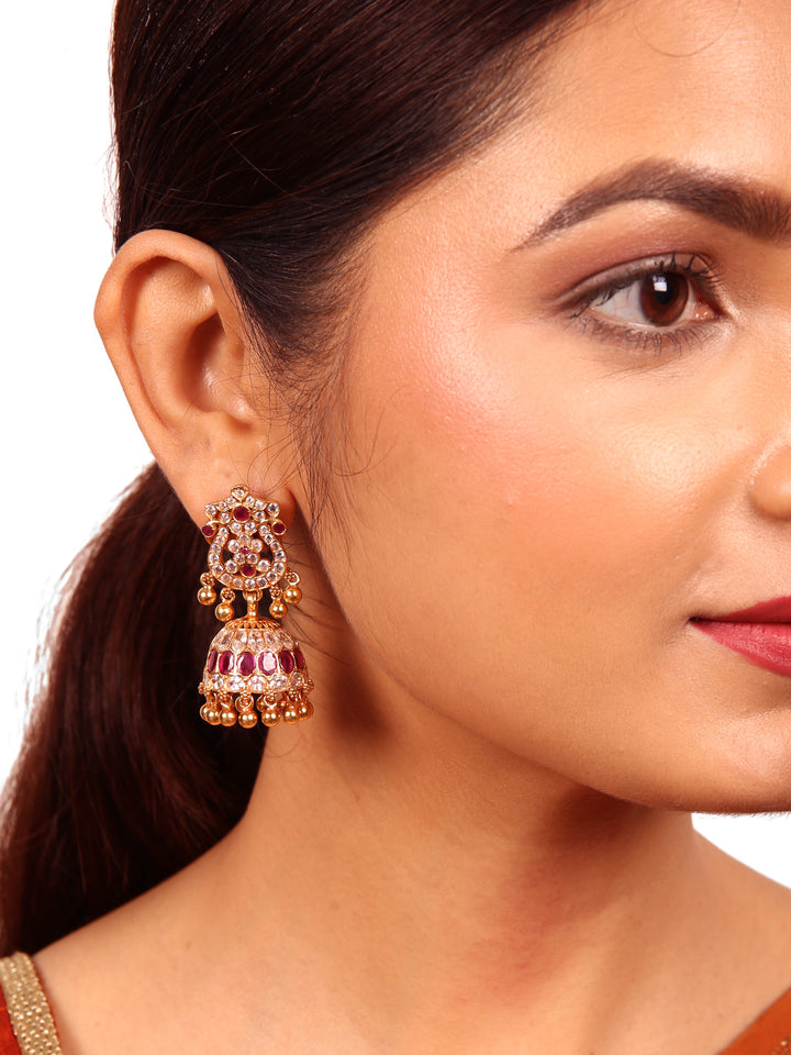 Padma Jhumka - 925 silver gold polish