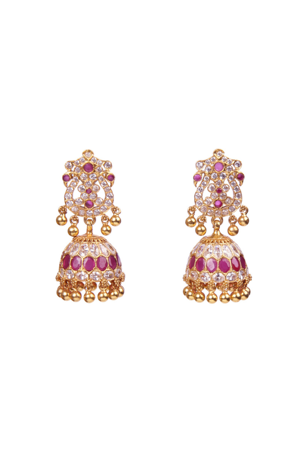 Padma Jhumka - 925 silver gold polish