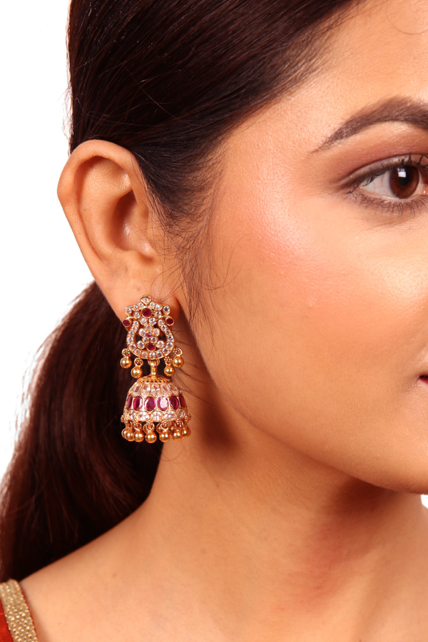 Padma Jhumka - 925 silver gold polish