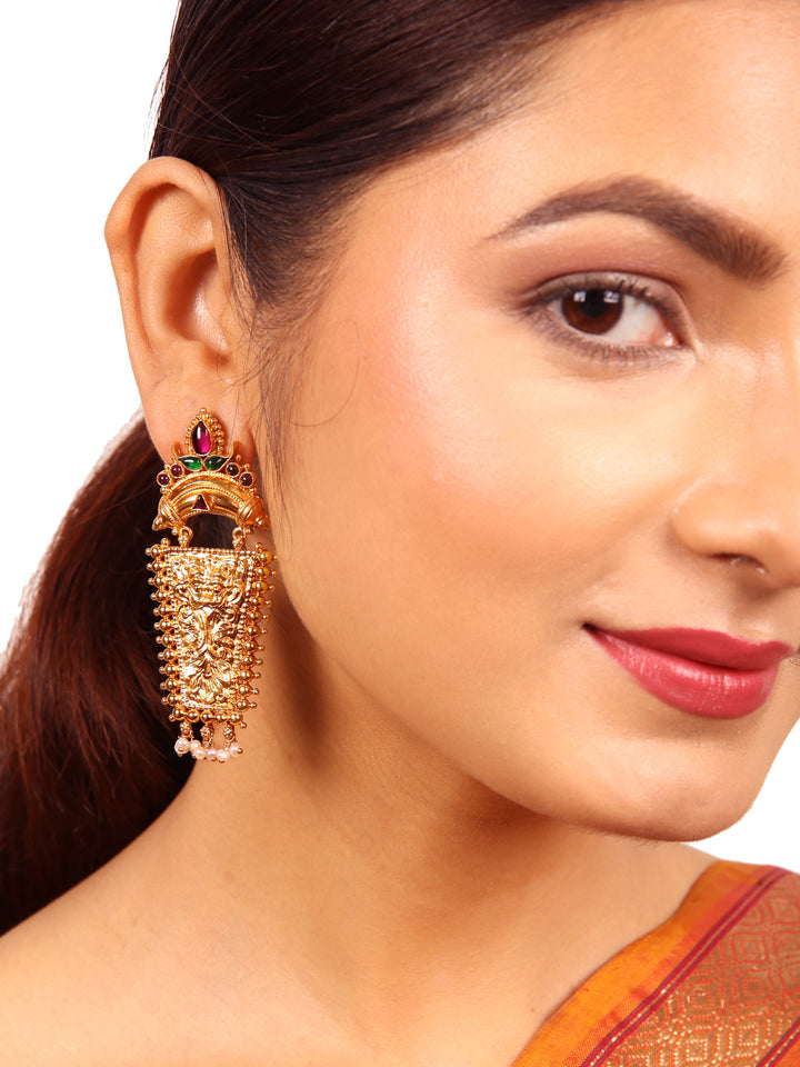 Padmakshi Earring - 925 silver gold polish