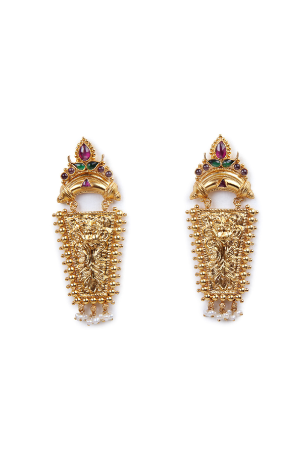 Padmakshi Earring - 925 silver gold polish