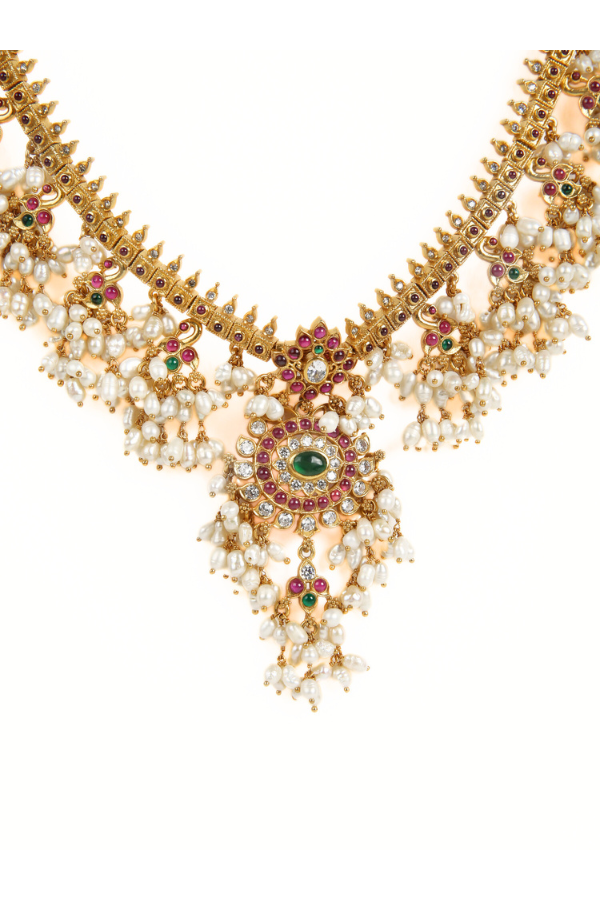 Parnika Necklace - 925 silver gold polish