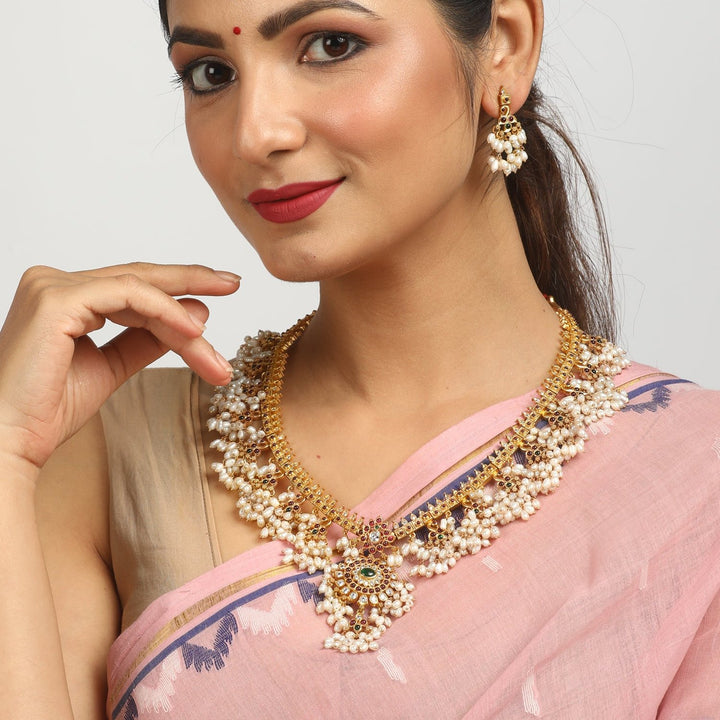 Parnika Necklace - 925 silver gold polish