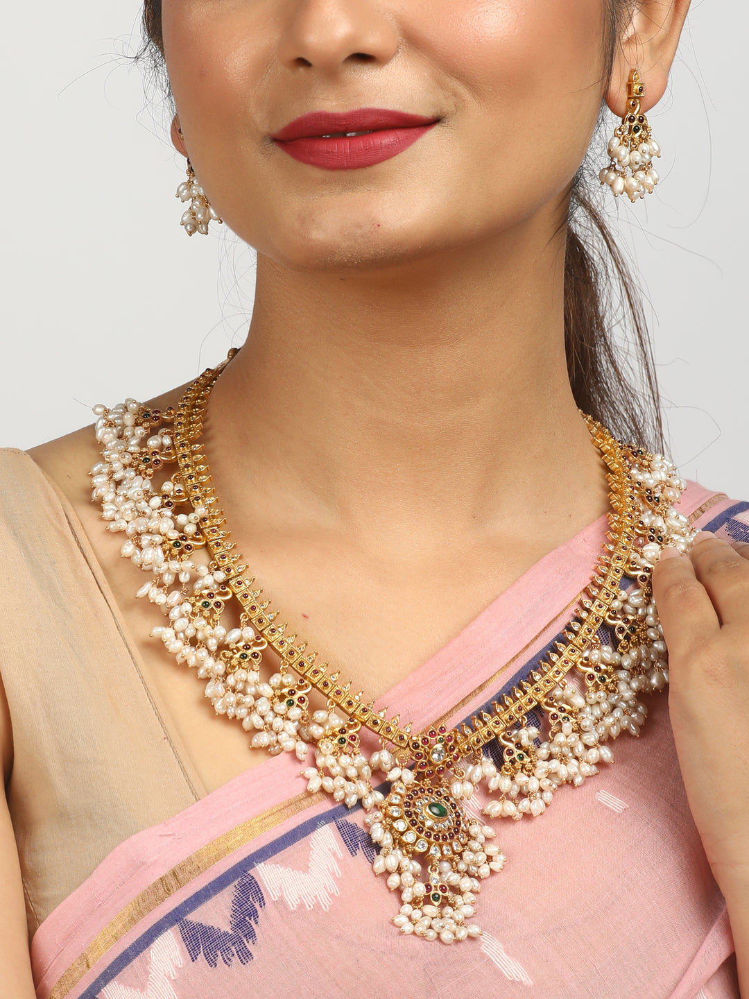 Parnika Necklace - 925 silver gold polish
