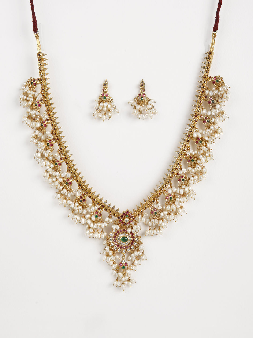 Parnika Necklace - 925 silver gold polish