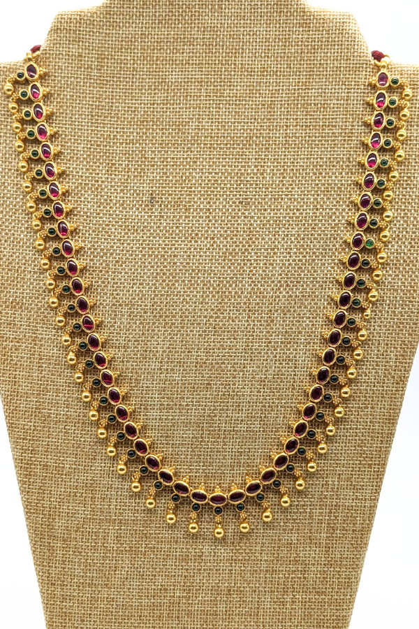 Poojitha Necklace - 925 silver gold polish