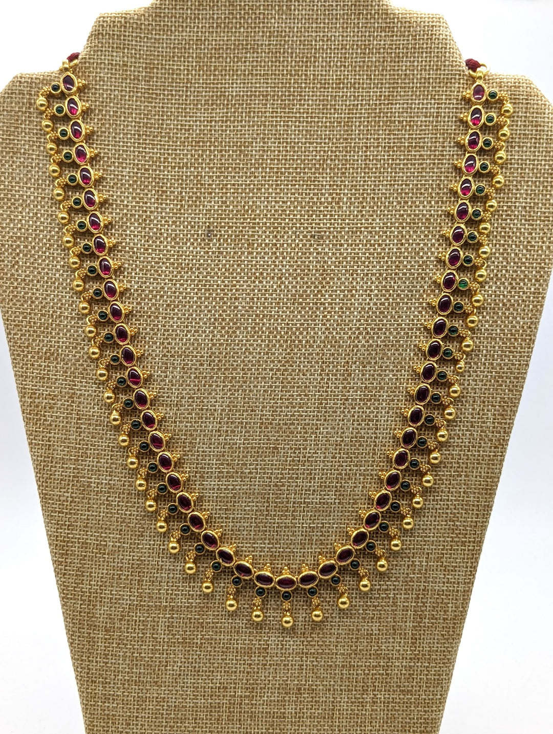 Poojitha Necklace - 925 silver gold polish