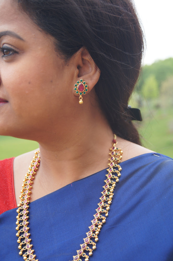 Poojitha Necklace - 925 silver gold polish