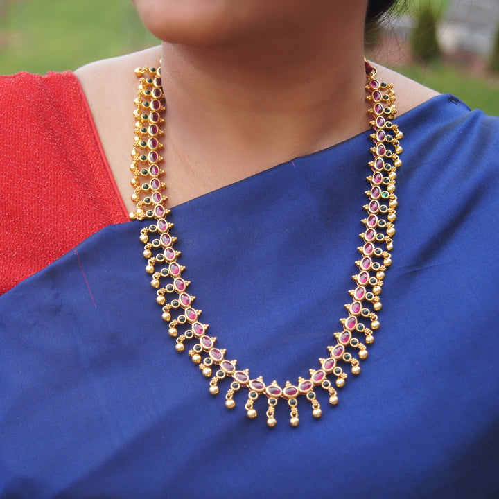 Poojitha Necklace - 925 silver gold polish