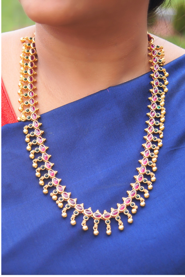 Poojitha Necklace - 925 silver gold polish
