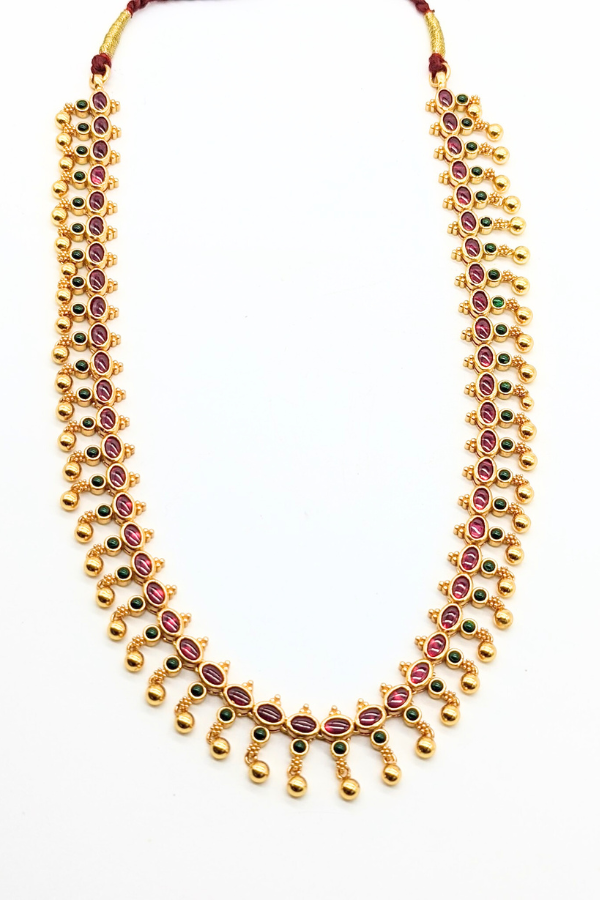 Poojitha Necklace - 925 silver gold polish