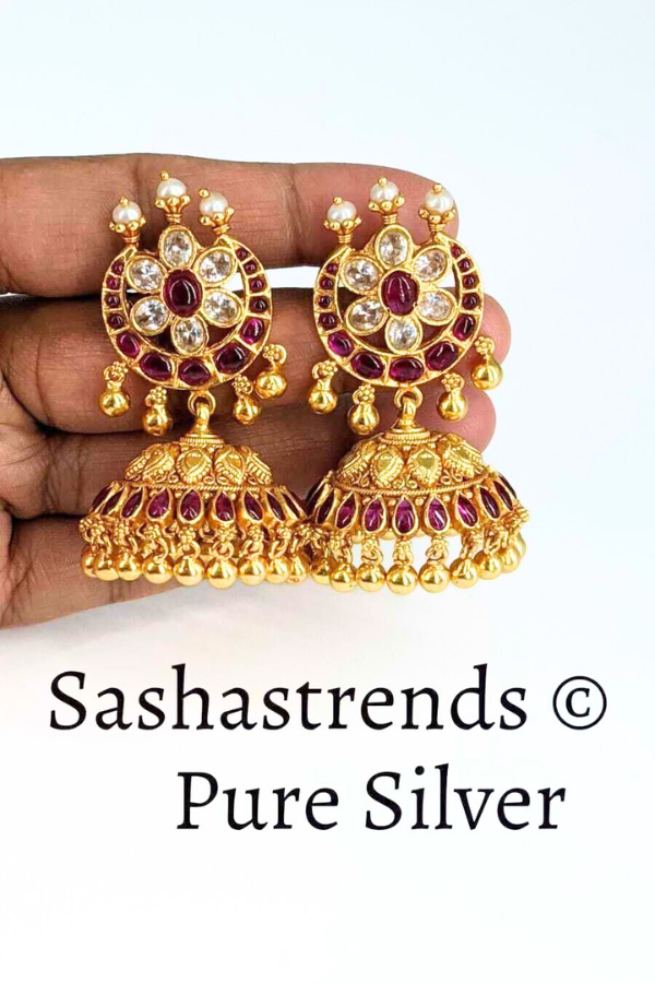 Pragya Jhumka Earring - 925 silver gold polish