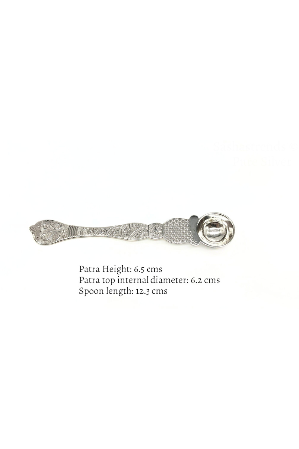 Pure Silver Panchapatra set - 925 silver gift items- pooja items for home, return gift for Navaratri & housewarming