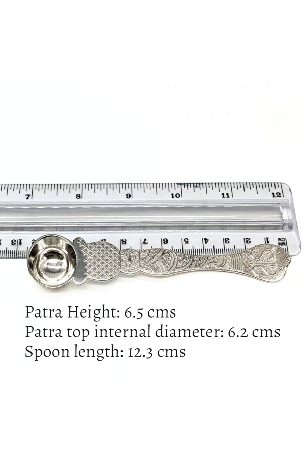Pure Silver Panchapatra set - 925 silver gift items- pooja items for home, return gift for Navaratri & housewarming