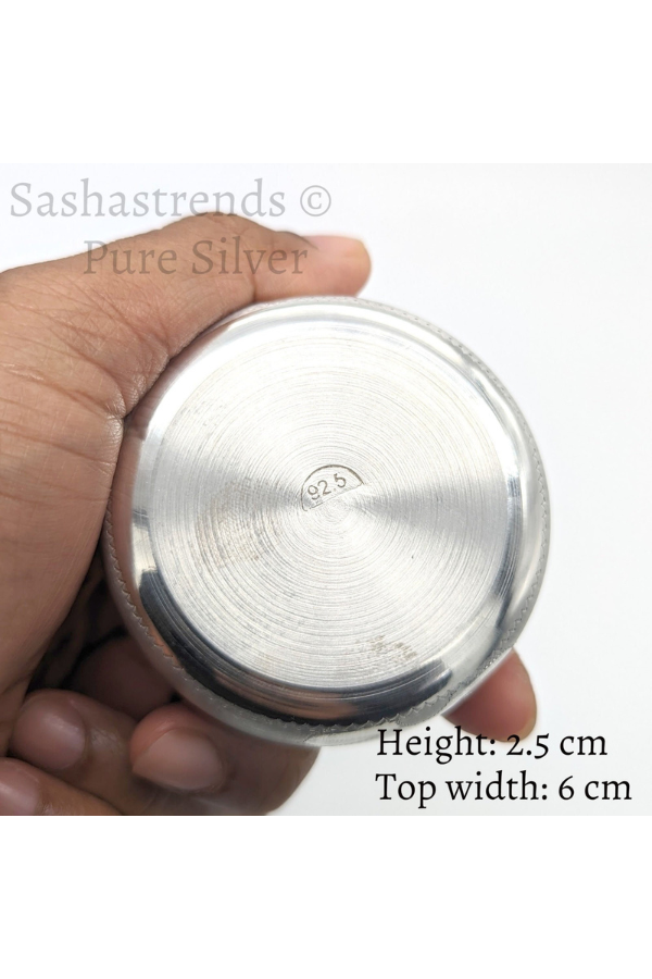 Pure silver bowl - Wide bottom and top- Silver gift items- Silver Pooja Items for Home, Return Gift for Navarathri, Wedding, & Housewarming