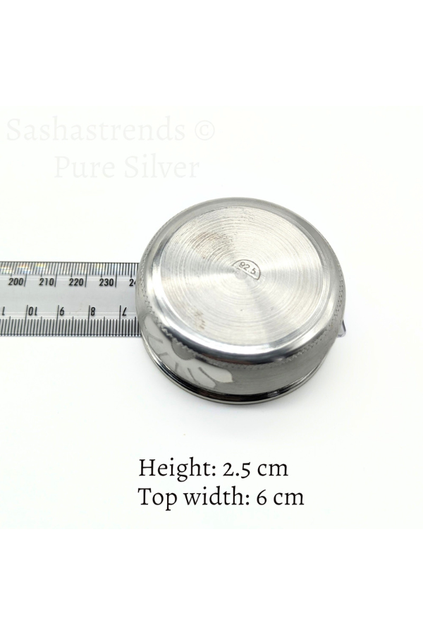 Pure silver bowl - Wide bottom and top- Silver gift items- Silver Pooja Items for Home, Return Gift for Navarathri, Wedding, & Housewarming