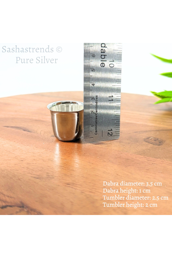 Pure silver dabra set -mini dabra set- Silver toy set - pooja items for home, return gift for navarathri, wedding & housewarming