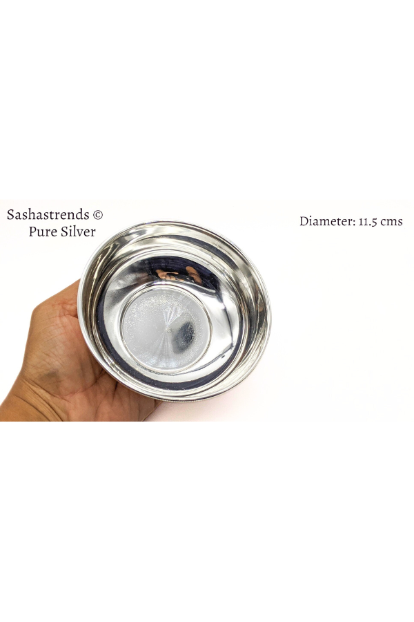 Pure silver plain bowl- babies feeding bowl- gift items for birthday,naming ceremony , return gift for navarathri, wedding & housewarming