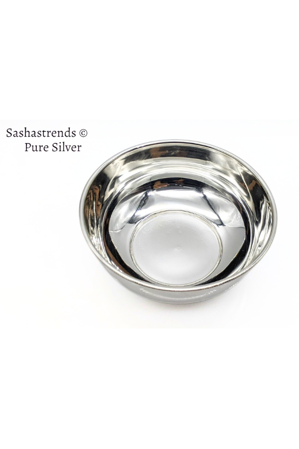 Pure silver plain bowl- babies feeding bowl- gift items for birthday,naming ceremony , return gift for navarathri, wedding & housewarming