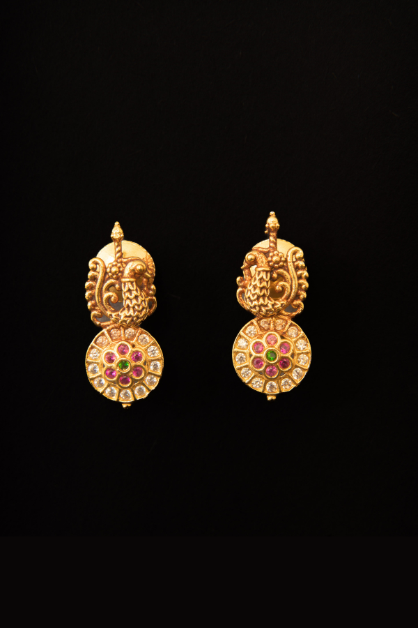 Radha White Stone Necklace - 925 silver gold polish