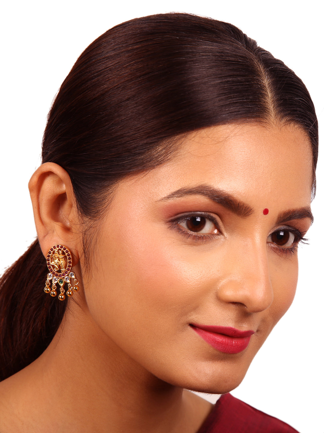 Radhakrishna Stud - 925 silver gold polish