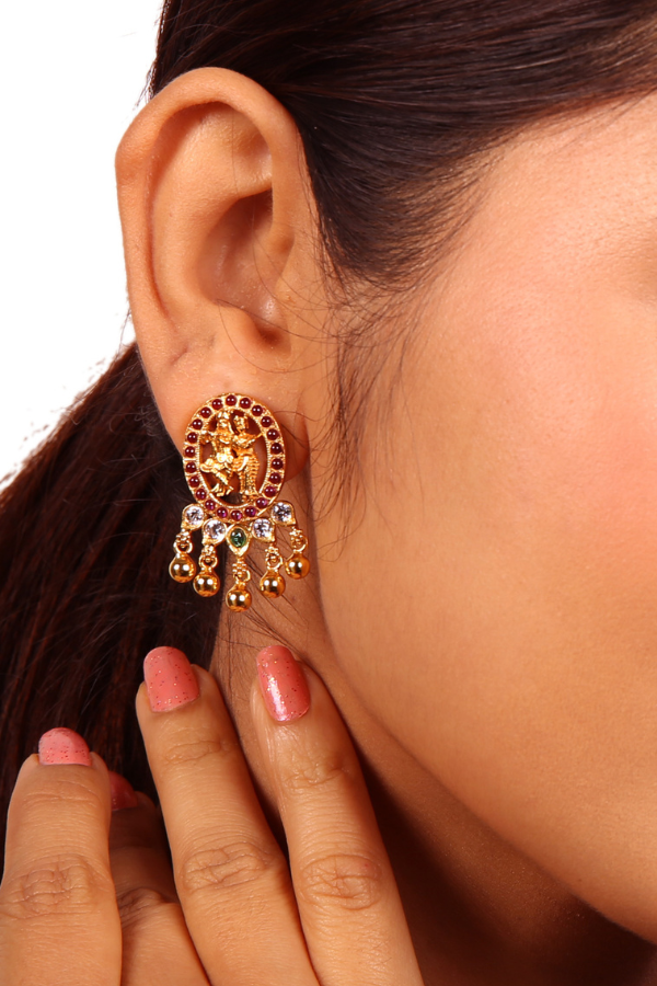 Radhakrishna Stud - 925 silver gold polish