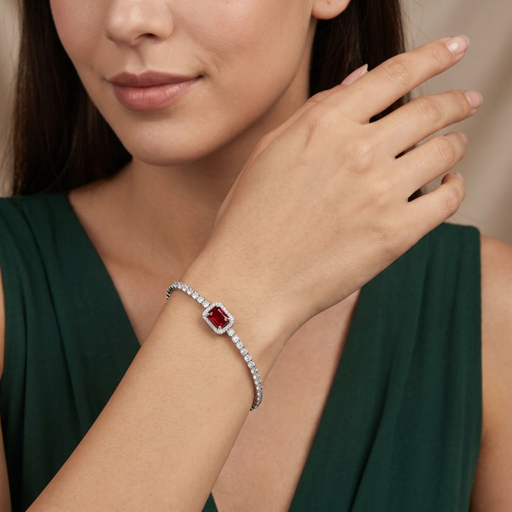Sterling silver Red stone casual wear jewelry