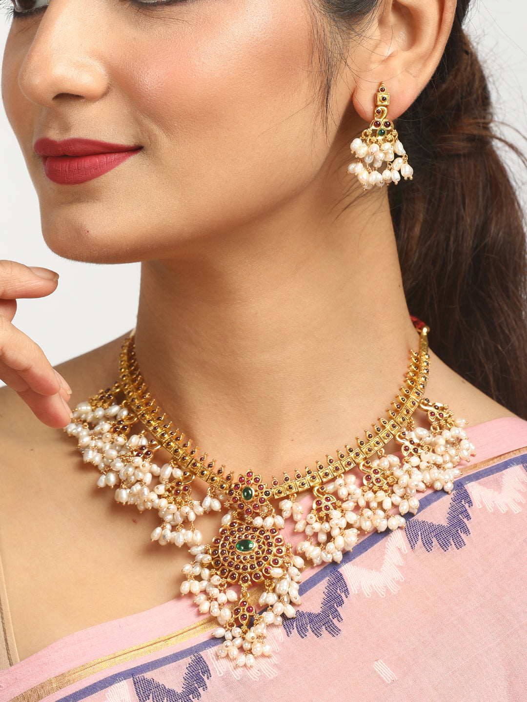 Ragini Necklace - 925 silver gold polish