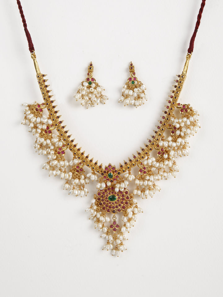 Ragini Necklace - 925 silver gold polish