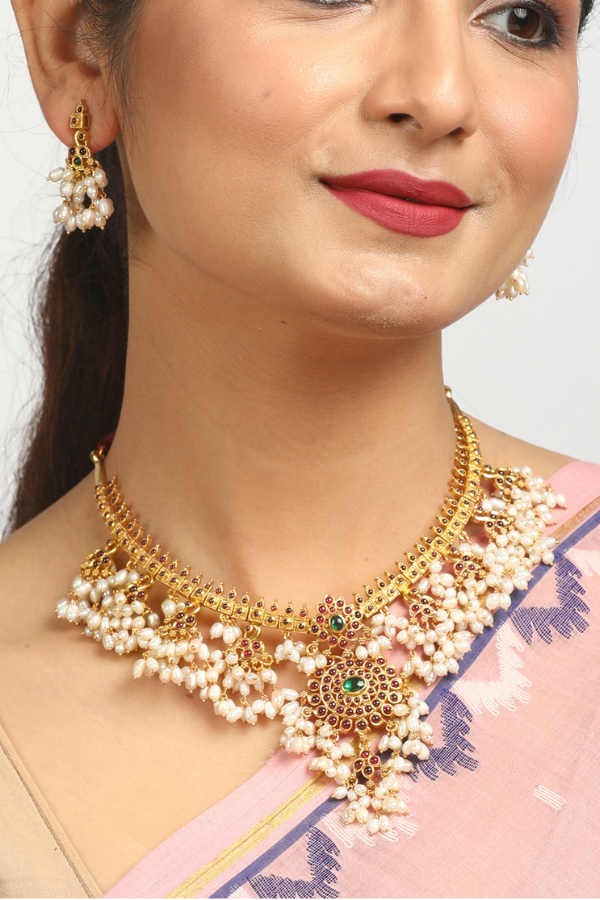 Ragini Necklace - 925 silver gold polish