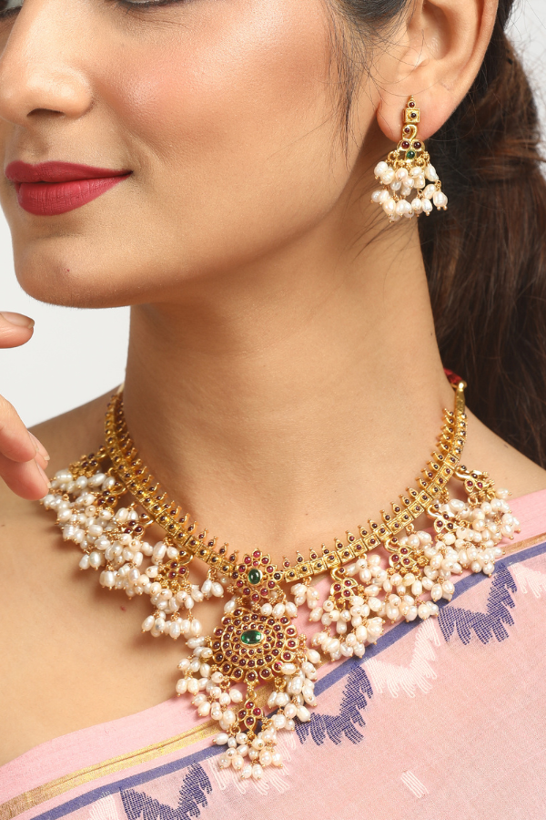Ragini Necklace - 925 silver gold polish