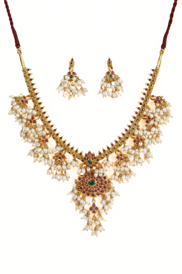 Ragini Necklace - 925 silver gold polish