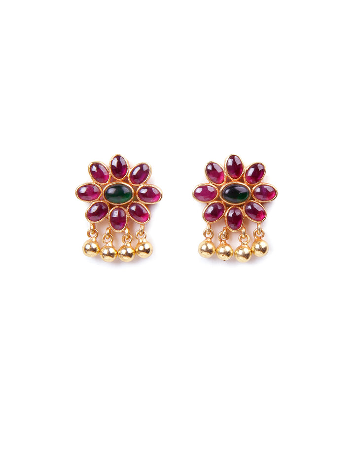 Rajshri Stud-925 silver gold polish-Earring