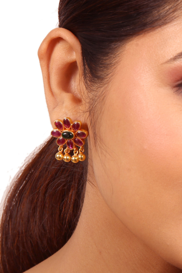 Rajshri Stud-925 silver gold polish