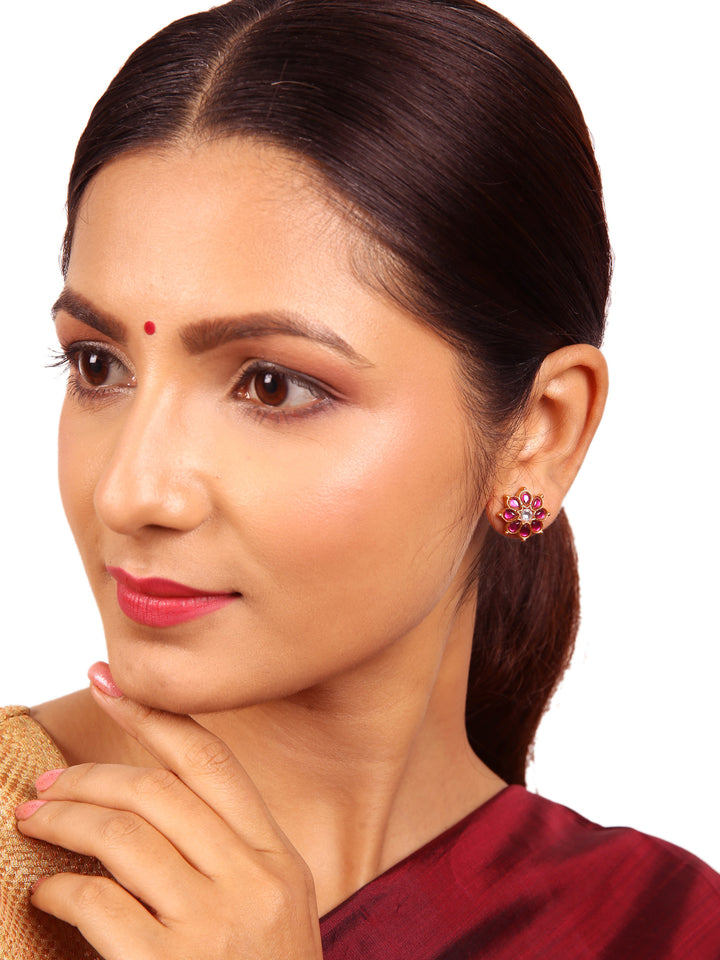 Raka Stud - 925 silver gold polish