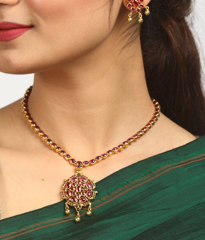 Raksa Necklace - 925 silver gold polish
