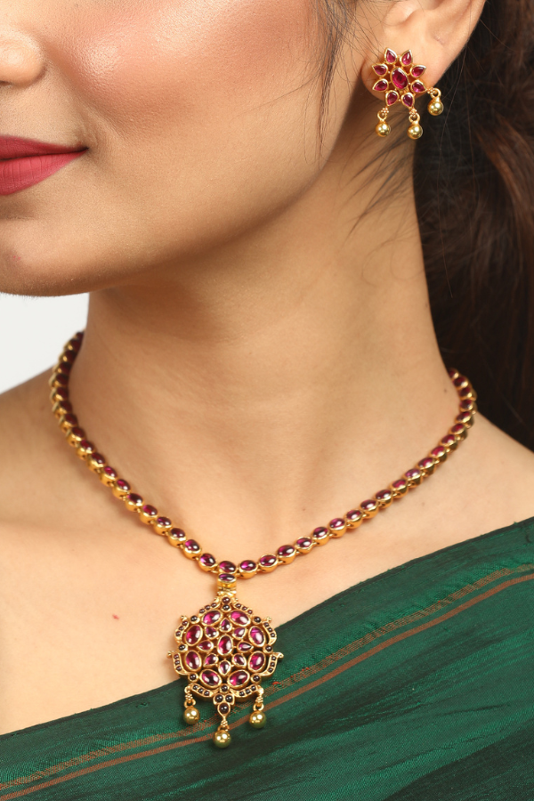 Raksa Necklace - 925 silver gold polish