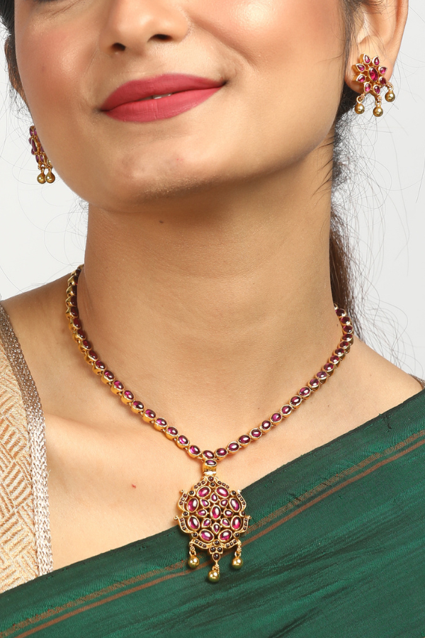 Raksa Necklace - 925 silver gold polish