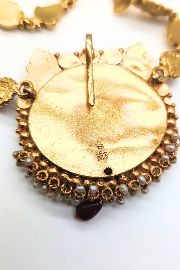 Rama Pattabhishekam Necklace - 925 Silver gold polish