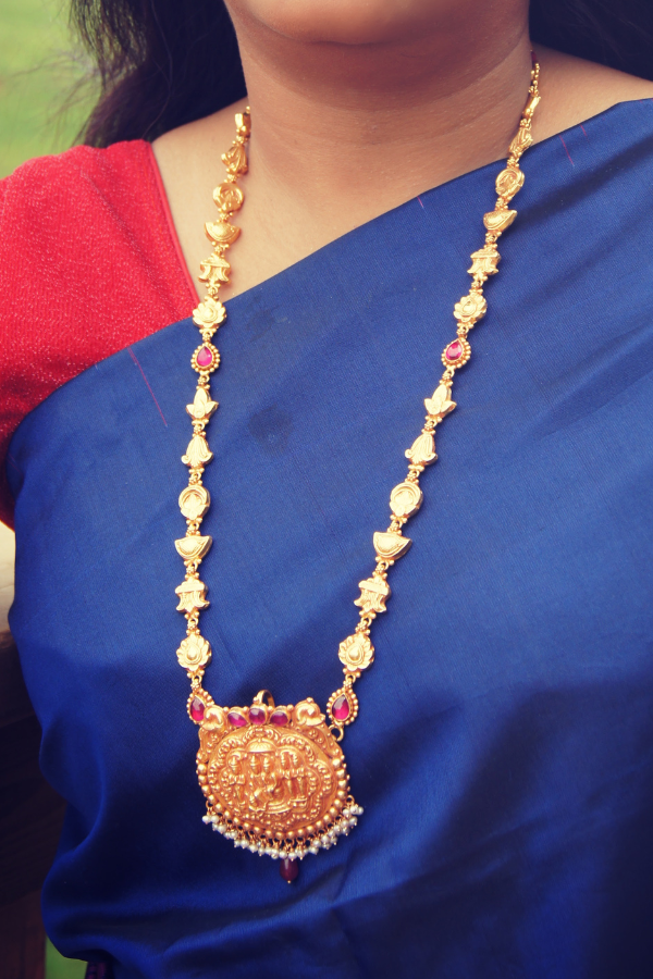 Rama Pattabhishekam Necklace - 925 Silver gold polish