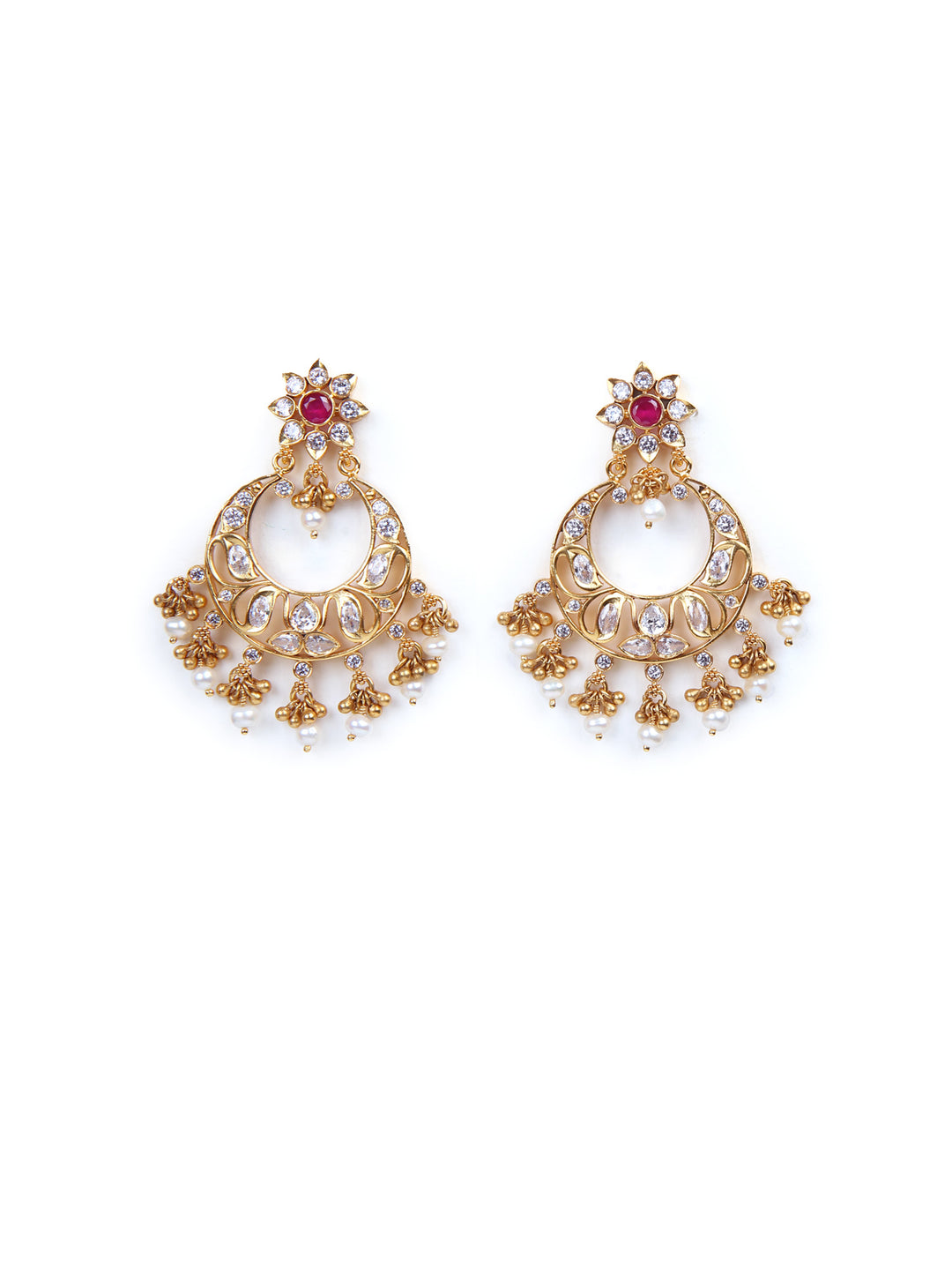 Ray chaandbali Earring - 925 silver gold polish