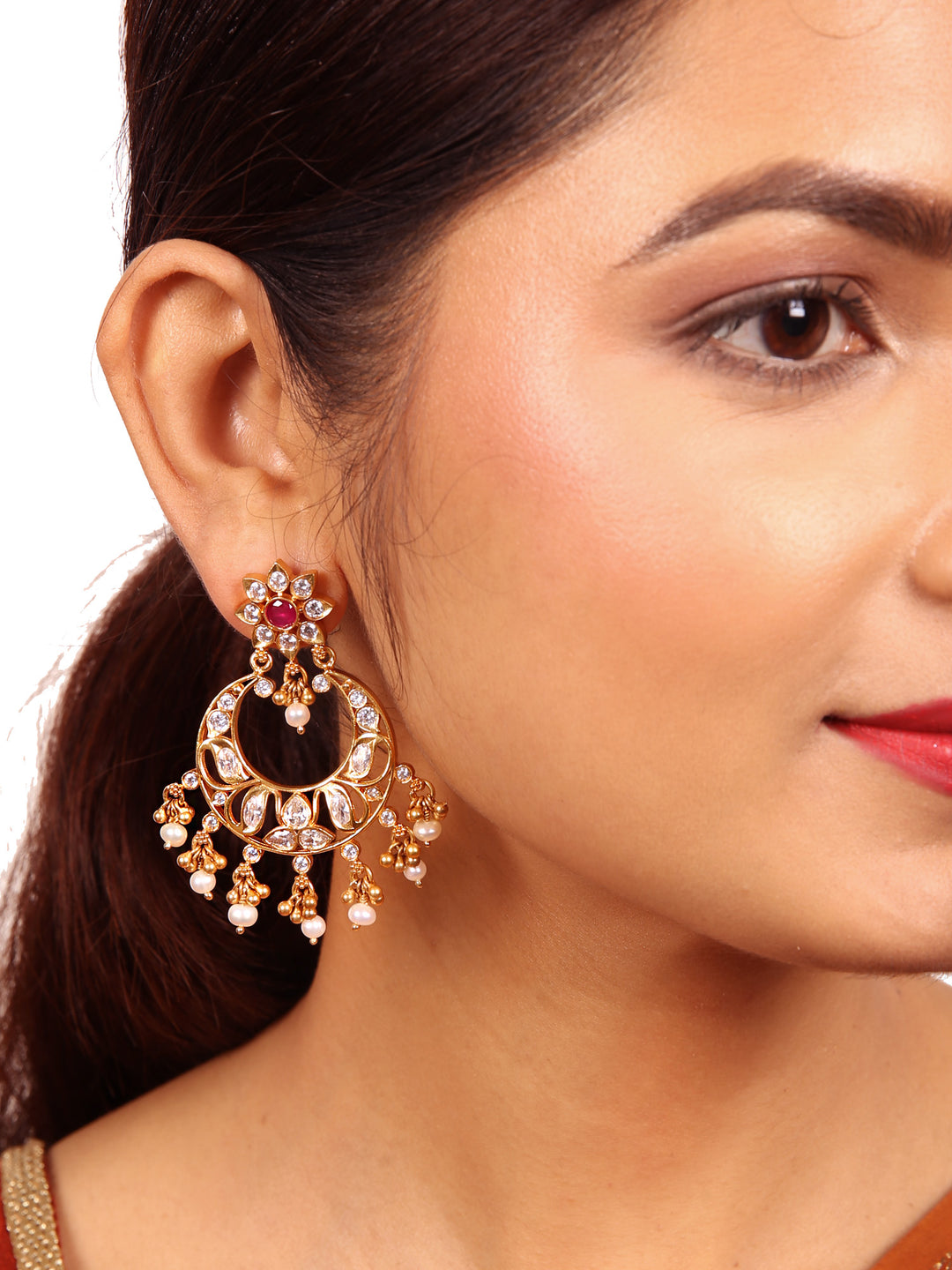 Ray chaandbali Earring - 925 silver gold polish