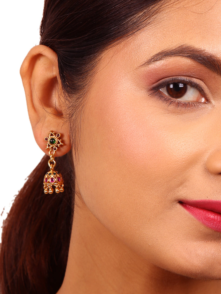 Rayna detachable jhumka - 925 silver gold polish