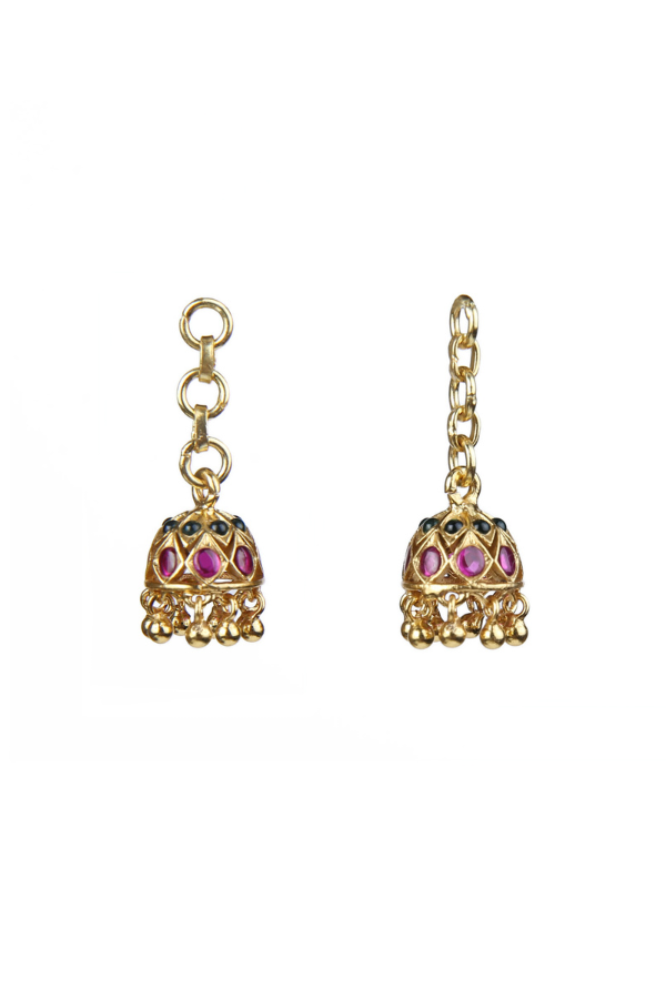Rayna detachable jhumka - 925 silver gold polish