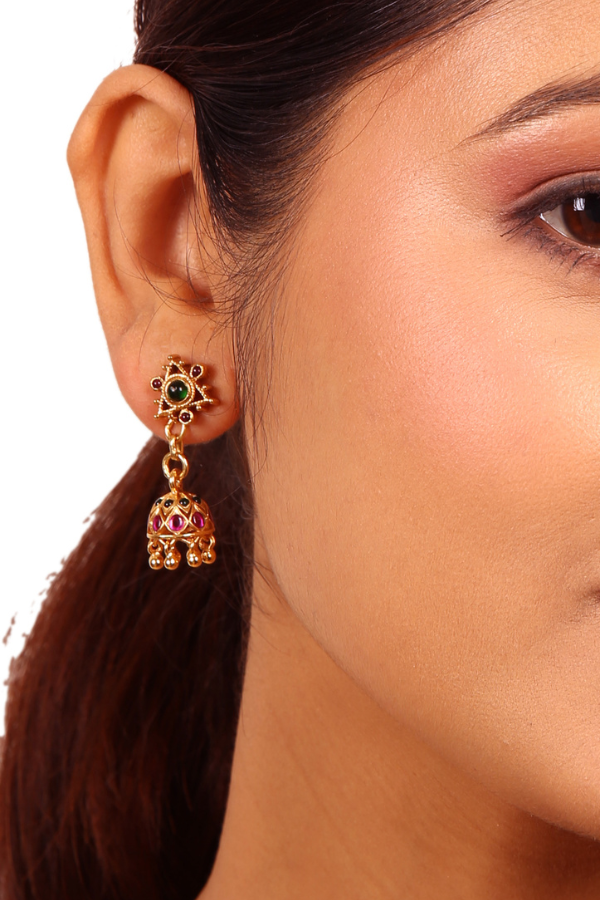Rayna detachable jhumka - 925 silver gold polish