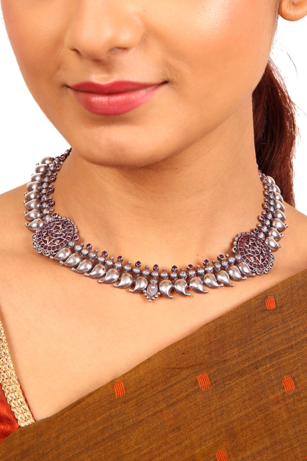 Ridhi Necklace - 925 oxidized silver