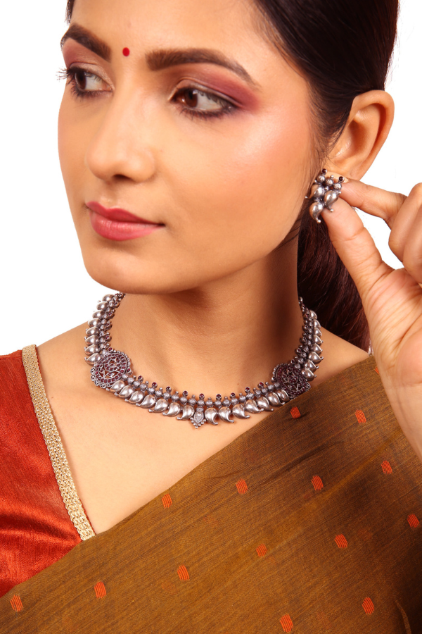 Ridhi Necklace - 925 oxidized silver