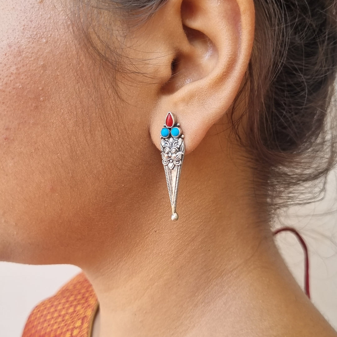Sterling silver jewelry, Silver earring, Silver stud, Unique collection, Daily wear, Navarathri, Christmas