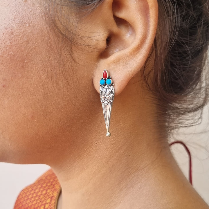 Sterling silver jewelry, Silver earring, Silver stud, Unique collection, Daily wear, Navarathri, Christmas