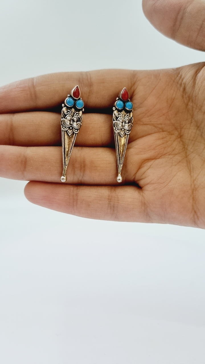 Sterling silver jewelry, Silver earring, Silver stud, Unique collection, Daily wear, Navarathri, Christmas